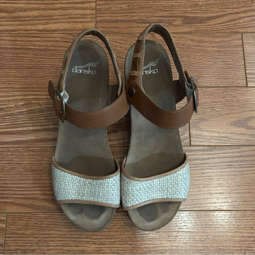 Brown and Cream Dansko Sandals - Picture 4 of 10